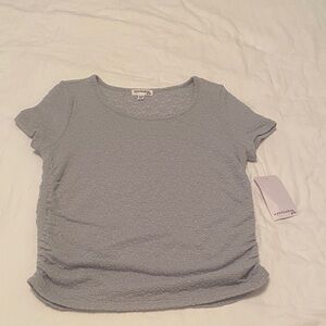 Eyeshadow Heather Gray Textured Short Sleeve Tee